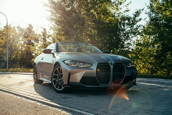 Grey BMW Sedan Parked on a road